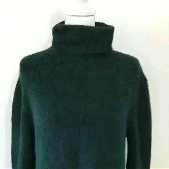 Sweet Romeo Abstract Rib Turtleneck Tunic Sweater Dark Teal - Picture 2 of 6